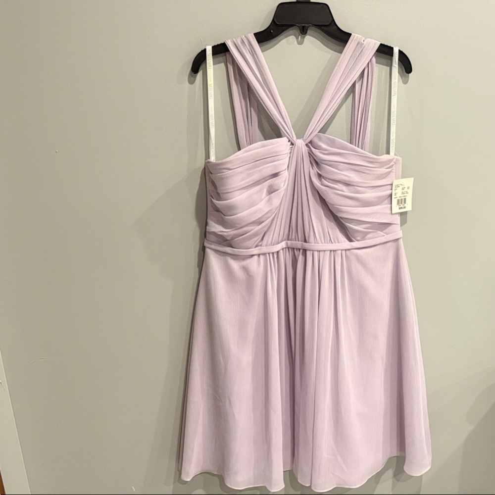 David's Bridal Lavender Bridesmaid Dress